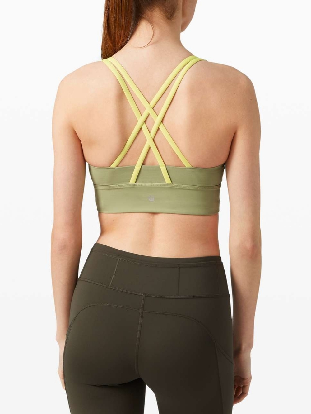 Lululemon Energy Bra Long Line Medium Support B-D Cup Vista Green Lemon Vibe s 4